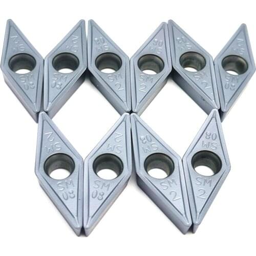 VCMT160408 IC907 VCMT160408 SM IC908 Internal Turning Tool Carbide Insert Metal Lathe Tools VCMT 160408 Turning Inserts
