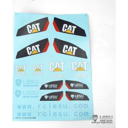 Spare Parts Decal for 1/14 LESU RC Carter 374 Hydraulic Metal Excavator CAT374 DIY Model Loader