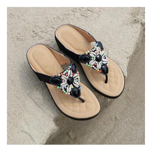 2020 New Flip Flops Woman Summer Clip Toe Sandals Beach Shoes Women Brand Design Wedges Sandals Breathable Sandalias