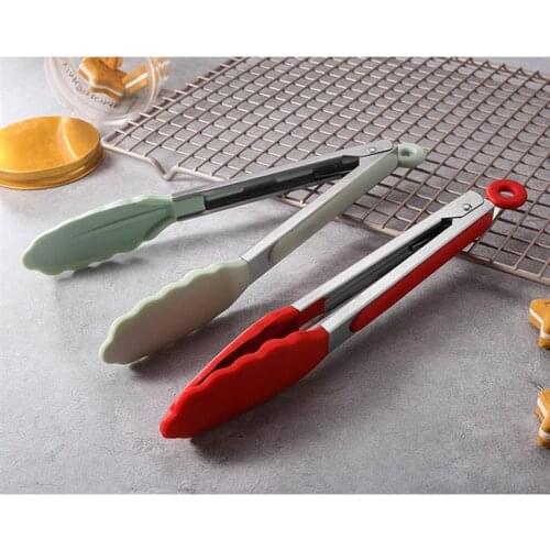 1PCS Kitchen Food Tongs Locking Heat-resistant Silicone Barbecue Tongs Serving Tongs BBQ Utensils Grilling Tongs Food Clips