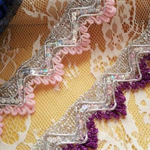 10meters gold thread rayon wave lace fabric sewing lace trim DIY craft wedding doll dress