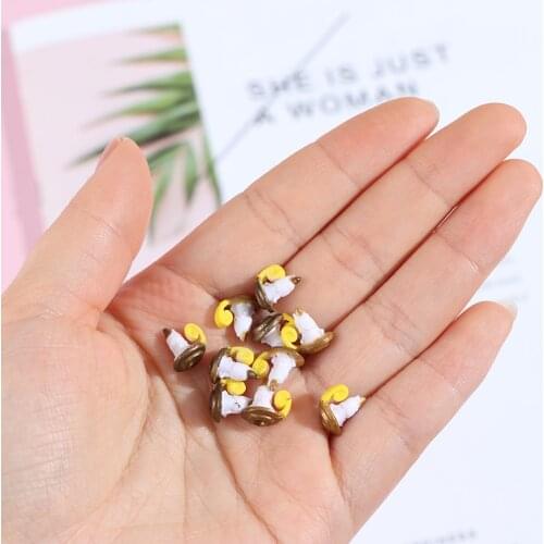 10Pcs 1:12 Dollhouse Miniature Candles Candlestick Simulation Model Home Decor 9*10mm