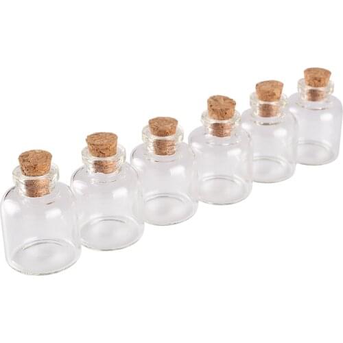 10pcs 4ml 22*28*7mm Mini Clear Glass Empty Jars Glass Bottles with Cork Stopper Glass Vials glass vessels for Wedding Favors