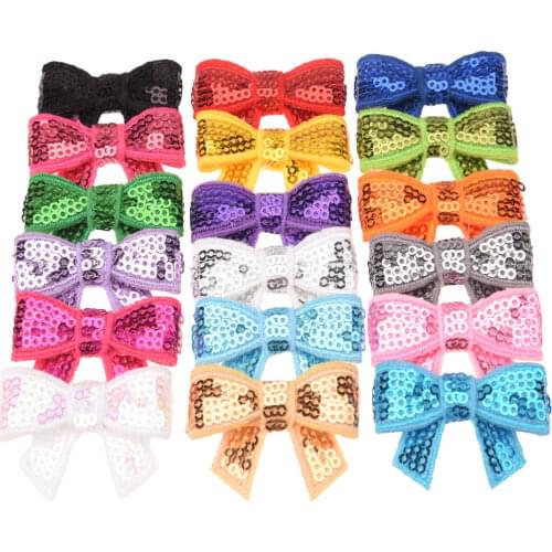 100pcs Glitter Bowknot Sequin Hair Bows Fashion Bows for Headbands Sequin Bows Hair Accessory No Barrette Hairclip Hair pin