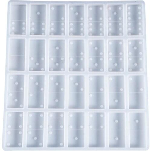 13MC Crystal Epoxy Resin Game Mold DIY Making Tools Dominoes Casting Silicone Mould
