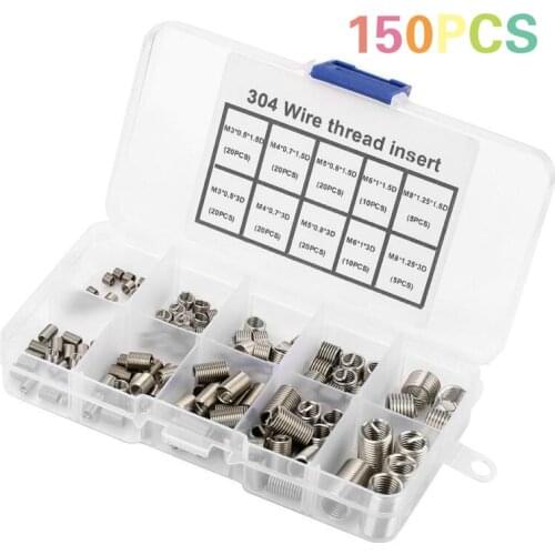150PCS /M3 M4 M5 M6 M8stainless steel inside outside thread Adapter screw wire thread insert sleeve Conversion Nut Coupler