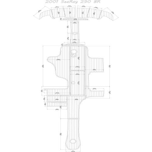2001 SeaRay 290 BR Swim Platform and Cockpit Pad Boat EVA Teak Decking 1/4" 6mm