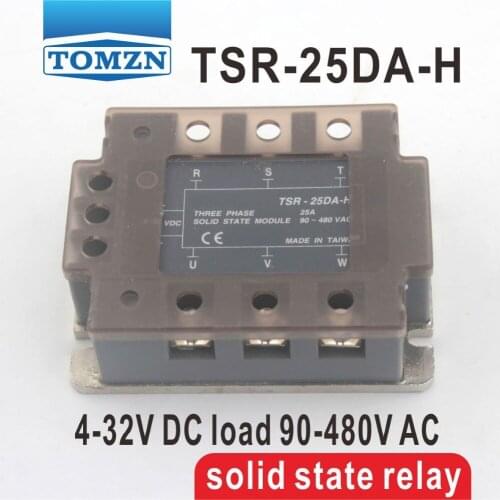 25DA TSR-25DA-H Three-phase High voltage type SSR input 4-32V DC load 90-480V AC single phase AC solid state relay
