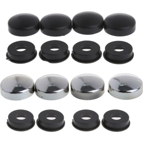 8 Pcs ABS Chrome License Plate Frame Screw Nut Caps+Bolt Cover Set For Car Q9QD