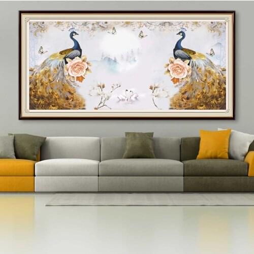 5D DIY Diamond Embroidery Peony Flower Full Square Round Drill Peacock Butterfly Swan Diamond Painting Rhinestone Art Home Decor