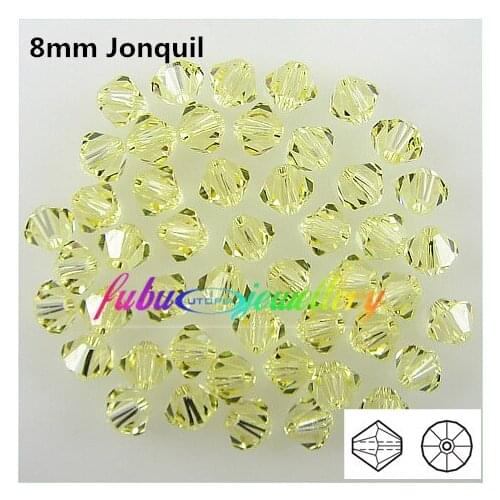 Free Shipping! 144pcs/Lot, AAA Chinese Top Quality 8mm Jonquil Crystal Bicone Beads