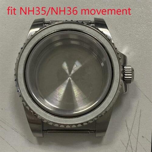 Watch Accessories 316L Stainless Steel 40mm Watch Case Flat Sapphire Glass Case Suitable for Japanese NH35/NH36 Movement