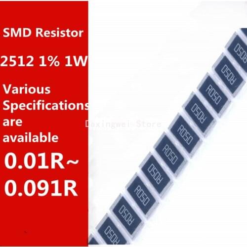 50pcs 2512 SMD Chip Resistor 1W 1% 0.01 0.012 0.015 0.018 0.02 0.022 0.027 0.03 0.033 0.04 0.05 0.062 0.068 0.075 0.082 0.091OHM