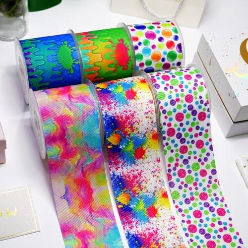 DIY Cartoon Stripes And Dots Printed Grosgrain Ribbon For Craft Supplies Sewing Accessories 5 Yards. 20273