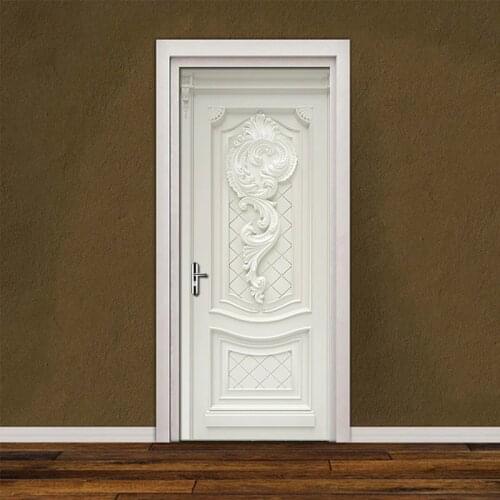 Door Stickers PVC Waterproof Living Room Bedroom Door Wallpaper Self-Adhesive Art Wall Decals Imitation 3D Wall Sticker Tapety