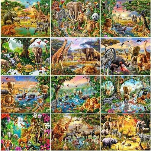 EverShine DIY Diamond Embroidery Giraffe Animal Rhinestones 5D Diamond Painting Spring Cross Stitch Mosaic Beaded Decor For Home