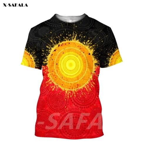 Aboriginal Australia Sun Painting Art 3D Printed High Quality Milk Fiber T-shirt Men Female Neck Round Casual Tops