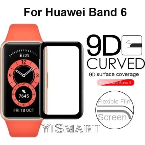 Curved Screen Protector For Huawei Band 6 Smart Watch Wristband Full Cover Protective Film