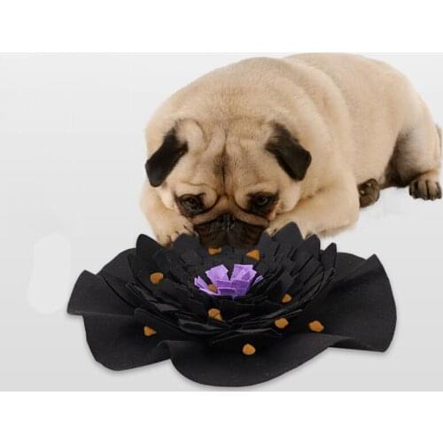 Halloween Pet Sniffer Mat Foraging Felt Black Lotus Dog Training Olfactory Mat Can Be Washed Release Pressure Pet Supplies