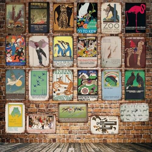 [ Mike86 ] ZOO Zebra parrot Penguin leopards Metal Sign Vintage Store Kids Iron Painting Poster Art 20*30 CM LT-1845