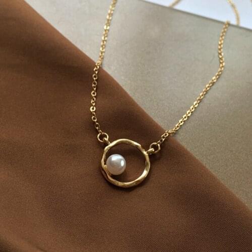 Minimalist Gold Choker Chain Necklaces for Women Simple Hollow Circle Pearl Necklace Girls Friends Gifts Chocker Accessories