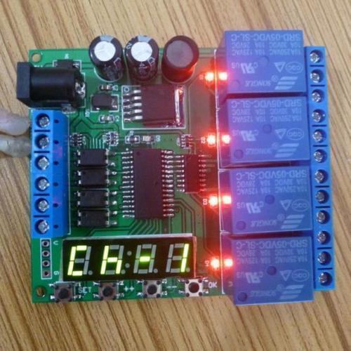 Dc 5v 9v 12v 24v 4-channel multifunction delay relay LED clock time timer relays