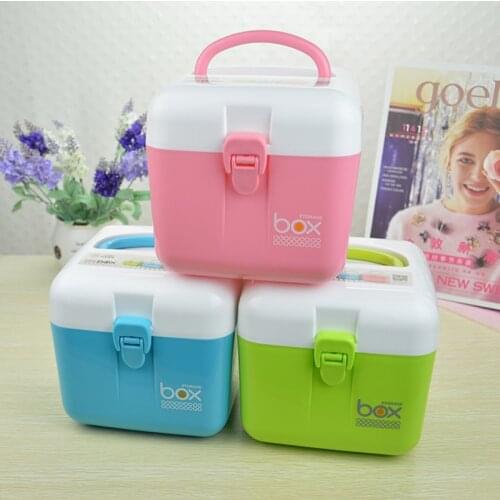 Multi Function Household Portable Double Layer Small Storage Box Toy Stationery Medicine Storage Box Childrens Snack Box