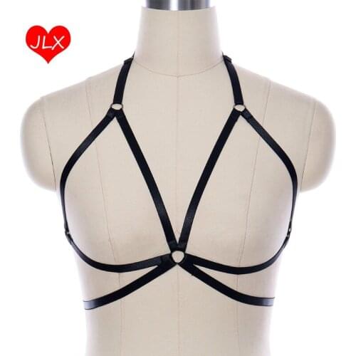 Fashion Lady Black Body Harness Sexy Cross Harness Underwear Spandex Harajuku Gentle Gothic Bra Belt BDSM Bondage Lingerie Wear