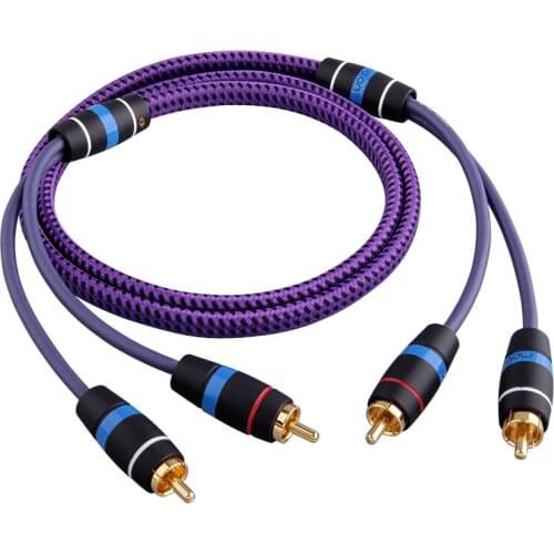 Move on K9 single crystal copper silver plated OCC double lotus RCA Audio Cable CD power amplifier audio connection signal
