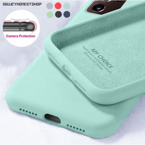 For Samsung A20 A30 A40 A50 A70 A51 A71 S8 S9 S10E S20 FE Plus Liquid Silicone Soft Case Cover For Galaxy Note 20 UItra Note 8 9