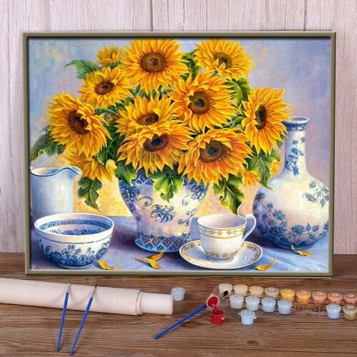 Landscape Flower DIY Paint By Numbers Complete Kit Oil Paints 50*70 Picture By Numbers Photo Handmade For Handicraft