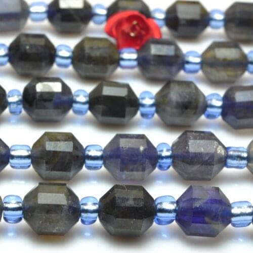 Natural Blue Faceted Double Terminated Point Loose Beads Wholesale Gemstone Semi Precious Stones For Jewelry Making Necklace Diy