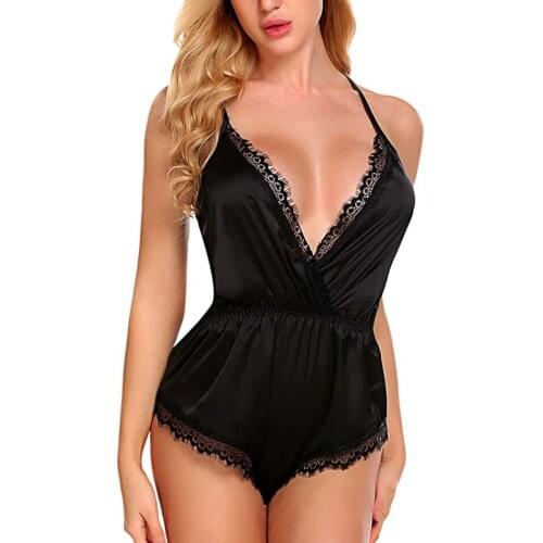 V-Neck Sexy Sleepwear Night Dress Lingerie Women Nightwear Sexy Lace Temptation Underwear Nightdress Bathrobe Female Nightdress