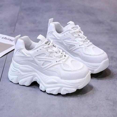 Shoes Woman Brand Sneakers Women Wedge Chunky Heels Casual Platform Shoes 2021 Fashion Chaussure Femme Breathable Women Sneakers