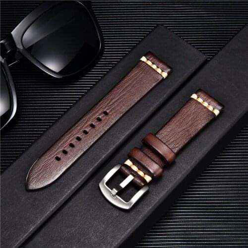 Handmade Retro Cowhide Leather Watchbands 18mm 20mm 22mm 24mm Watch Straps Men Women Bracelets Watches Accessories