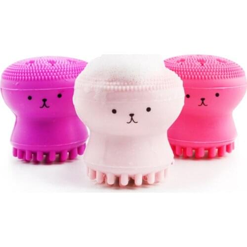 Facial Brush Clean Soft Silicone Cute Deep Cleanse Facial Cleansing Brushes Portable Kawaii Personal Care Tools Foaming Brush