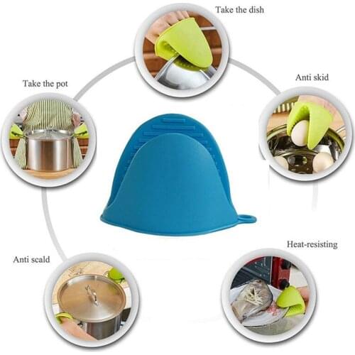 1pc Silicone Gloves Kitchen Baking silica gel heat Insulation Clip anti Scalding non Slip Gloves Household bowl oven Microwave