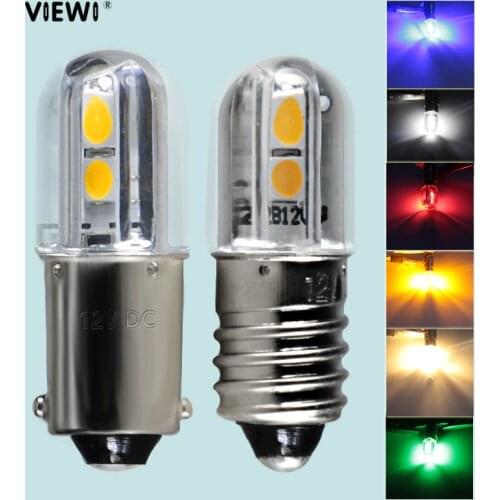 Led Indicator bulb mini E10 T4W BA9S 1W Ac Dc 6V 12V 24v 36v 48V blue warm white red vehicle Interior Light Auto instrument lamp
