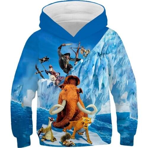 Boys Sweatshirts 3d Printing Mans Wommen Ice Age Series Pullover Cartoon Long Sleeve Hoodies Boys And Girls Tops Children Hoodie