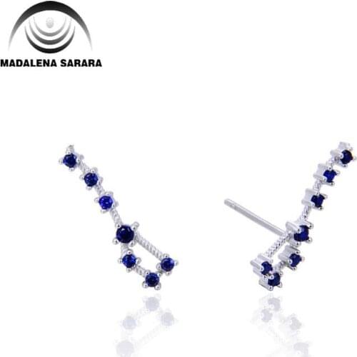MADALENA SARARA Fashion S Simple Type Wave Elegant S925 Needle earrings AAA Zircon Inlaid earrings Drop Style 85mm
