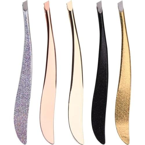 1 Pcs Colorful New Arrival Professional Stainless Steel Tweezer Eyebrow Face Nose Hair Clip Remover Tool Banana Clip