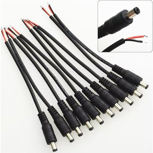 5Pcs/Lot 15cm Length 5.5X2.1mm DC Male Female Power Connector Adapter Cable Jack Plug Cord for Led Strip Controller CCTV Camera