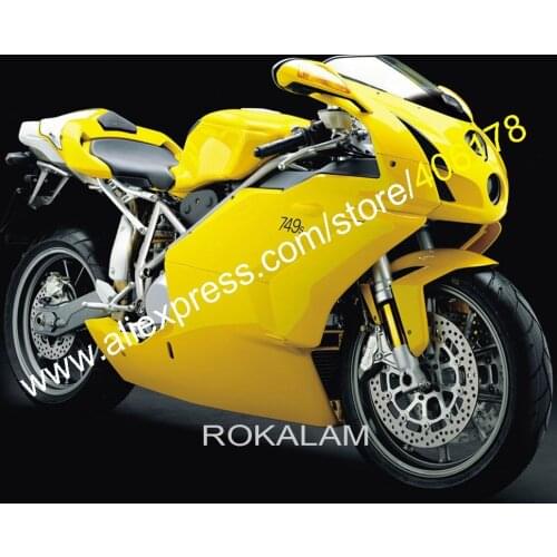 Yellow White Motorbike Accessories For Ducati 749 999 749s 2003 2004 749-999 03 04 Aftermarket Fairing Kit (Injection Molding)