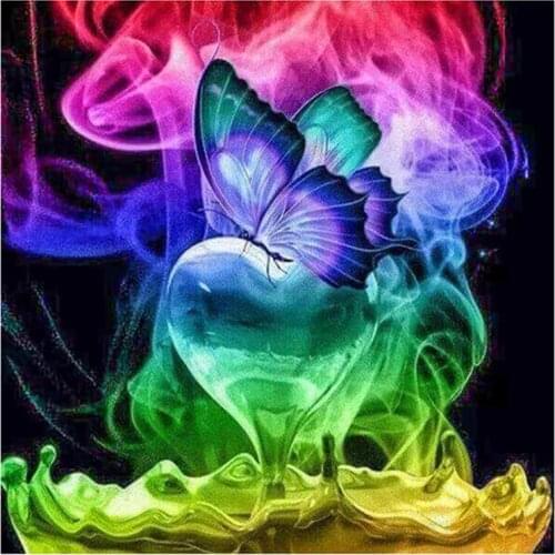 New 5D DIY Full Round Diamond Painting Cartoons "Butterfly"3D Embroidery Cross Stitch Rhinestone Mosaic Home Decor Gift Yc435