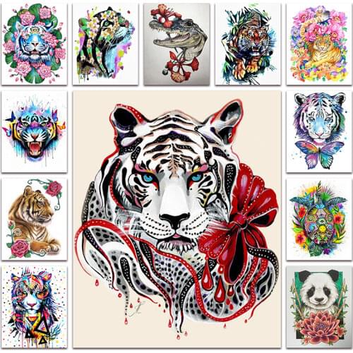 DIY Diamond painting Cross stitch Animals flower tiger bunny Full Diamond embroidery horse tortoise Diamond mosaic owl panda fox