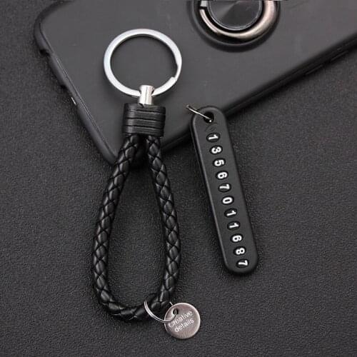 Anti-lost Car Keychain Phone Number Card Keyring Phone Number Plate Key Ring Auto Vehicle Key Chain Accessories