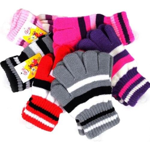 Children Girls Boys Kids Magic Stretchy Mittens Knitted Gloves Winter Warmer New Wholesale