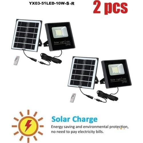 2pcs 51leds Solar Rechargeable Garden light smart on at night Lawn Lamp Night Security Wall Light Outdoor Yard Fence Emergency L