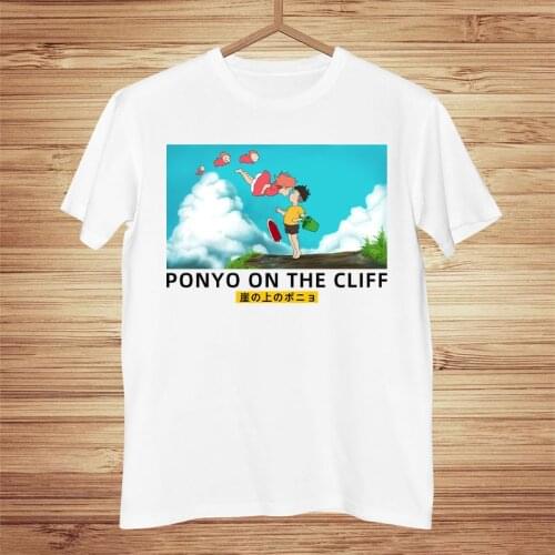 Ponyo on The Cliff Anime Noodle Swimmer T Shirt Tee Tshirt Men Womens Tops T-shirt Printed Funny Clothing