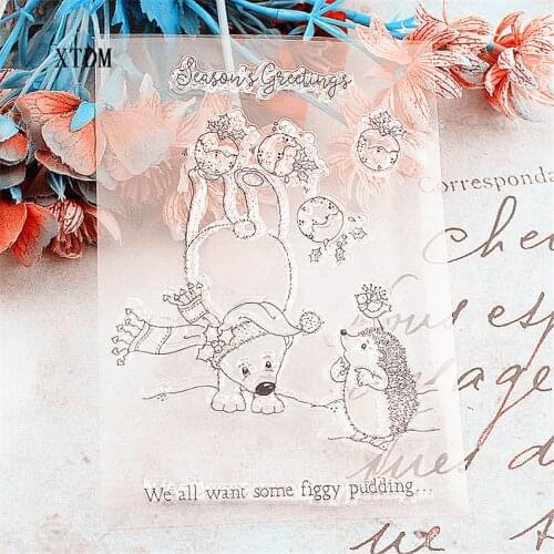Hot sale hedgehog Transparent Clear Stamps / Silicone Seals Roller Stamp for DIY scrapbooking photo album/Card Making